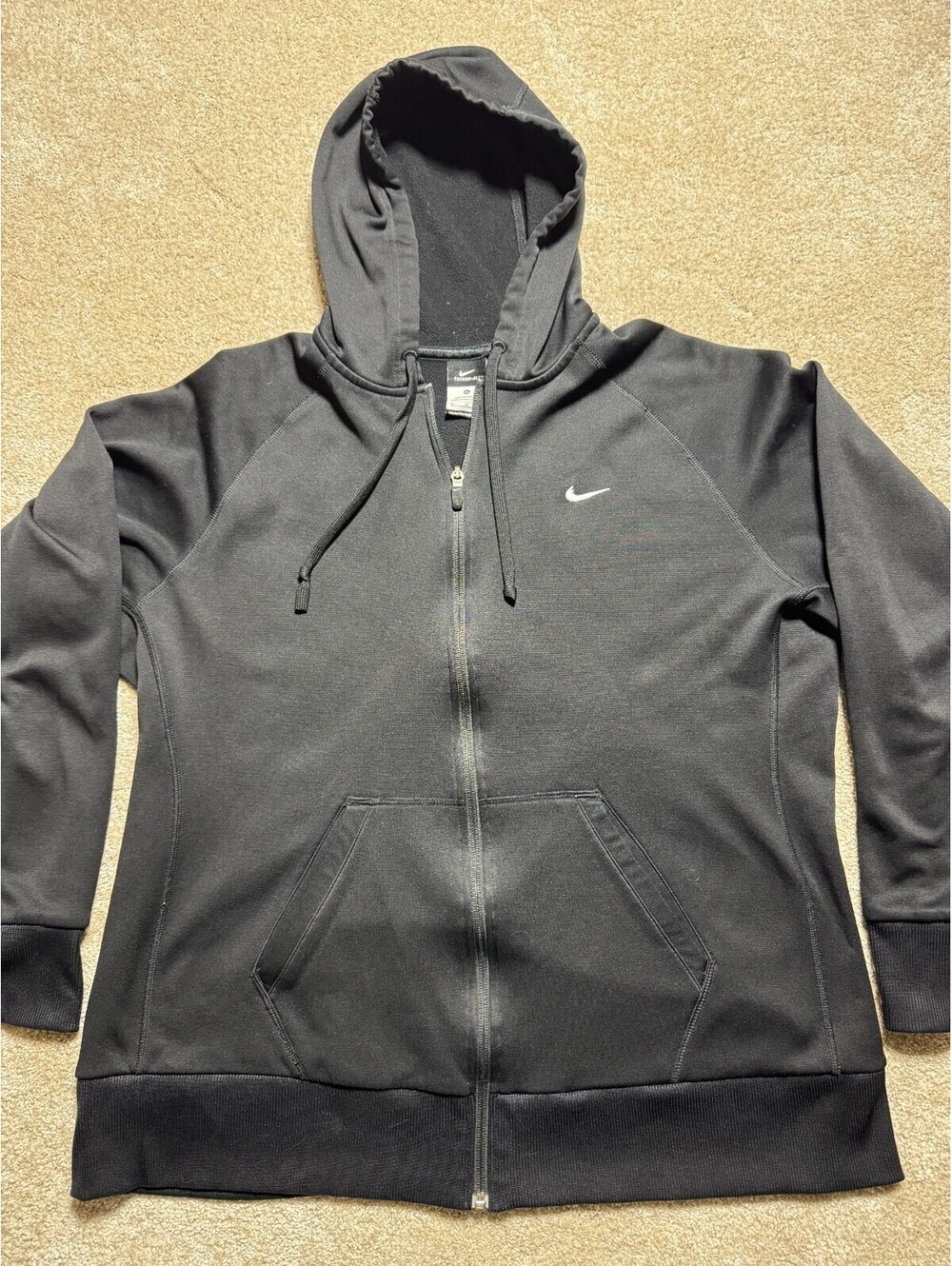 Nike Full Zip Performance Hoodie Women's XL Black Therma-Fit